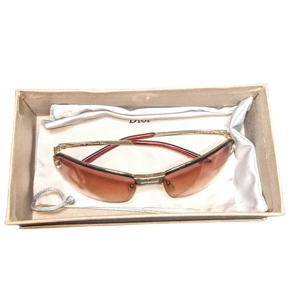 Dior | Adiorable Vintage Y2K Pink Rimless Sunglasses 64-16-115 - Picture 5 of 5